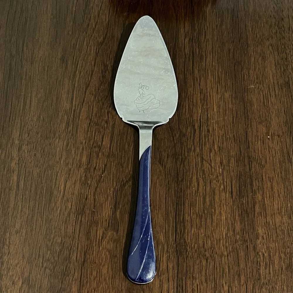 Fiesta Cake Pie Server Unisex OS Cobalt Blue Good Etched Dancing Lady Stainless